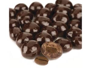 dark chocolate covered coffee beans