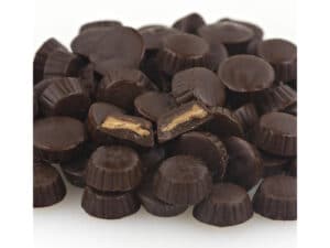 mini dark chocolate flavored peanut butter cups